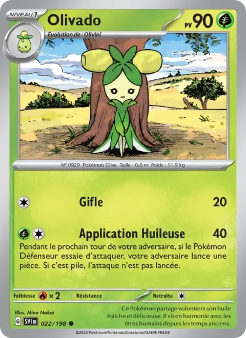 Carte Pokémon Olivado 022/198, extension Écarlate et Violet