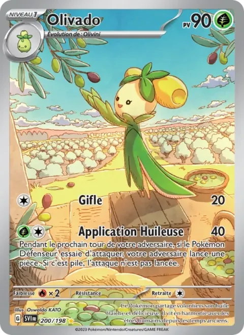 Carte Pokémon Olivado 200/198, extension Écarlate et Violet