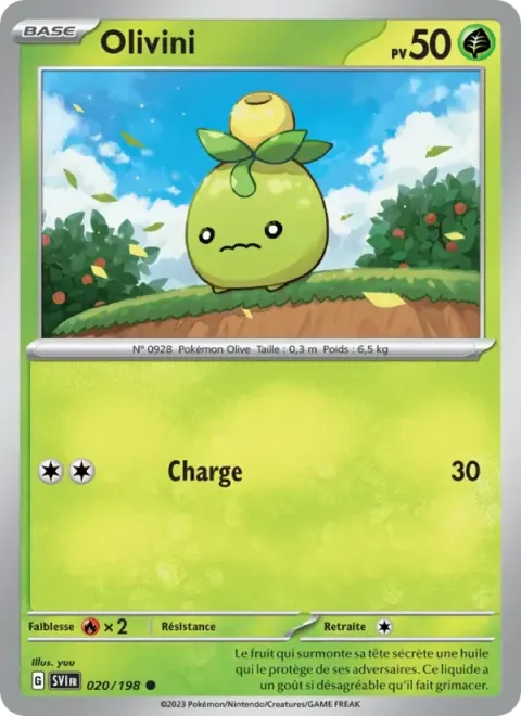Carte Pokémon Olivini 020/198, extension Écarlate et Violet