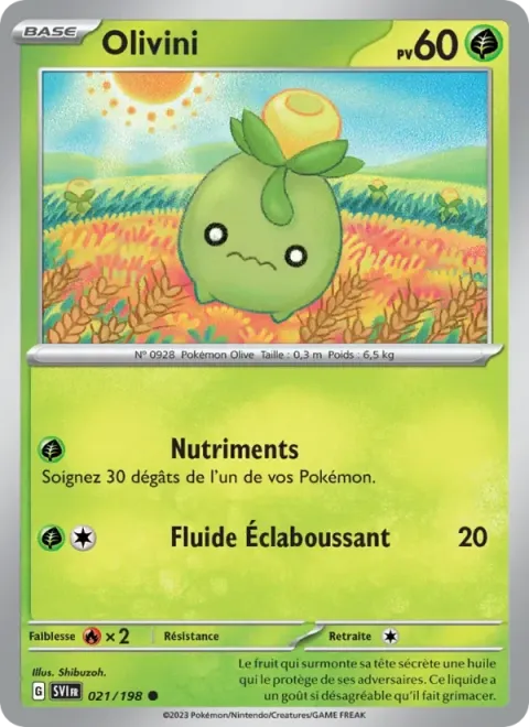Carte Pokémon Olivini 021/198, extension Écarlate et Violet