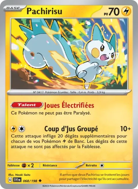Carte Pokémon Pachirisu 068/198, extension Écarlate et Violet