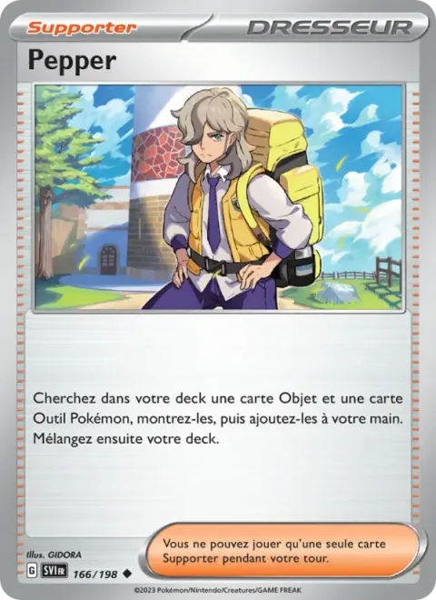 Carte Pokémon Pepper 166/198, extension Écarlate et Violet