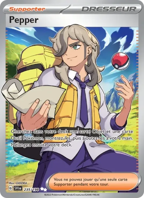 Carte Pokémon Pepper 235/198, extension Écarlate et Violet