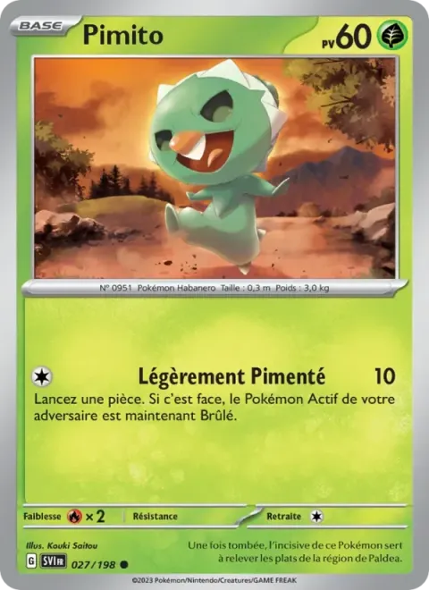 Carte Pokémon Pimito 027/198, extension Écarlate et Violet