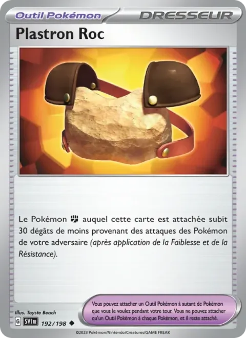 Carte Pokémon Plastron Roc 192/198, extension Écarlate et Violet