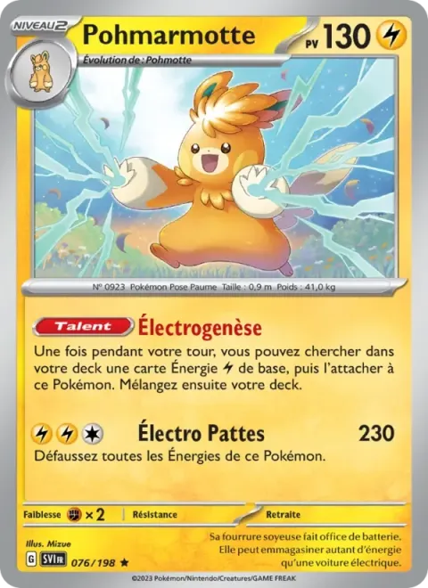 Carte Pokémon Pohmarmotte 076/198, extension Écarlate et Violet