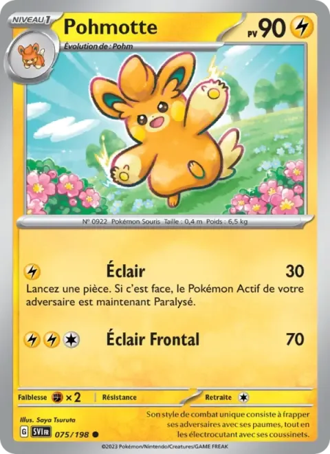 Carte Pokémon Pohmotte 075/198, extension Écarlate et Violet