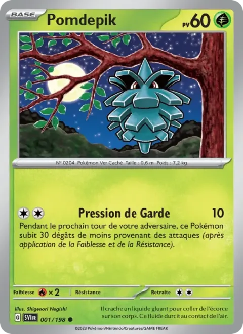 Carte Pokémon Pomdepik 001/198, extension Écarlate et Violet