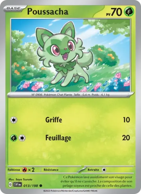 Carte Pokémon Poussacha 013/198, extension Écarlate et Violet