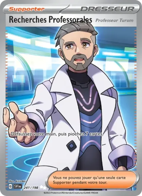 Carte Pokémon Recherches Professorales 241/198, extension Écarlate et Violet