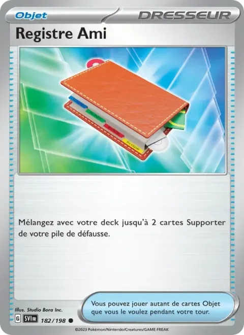 Carte Pokémon Registre Ami 182/198, extension Écarlate et Violet