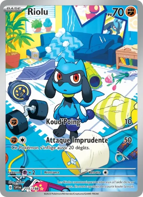 Carte Pokémon Riolu 215/198, extension Écarlate et Violet