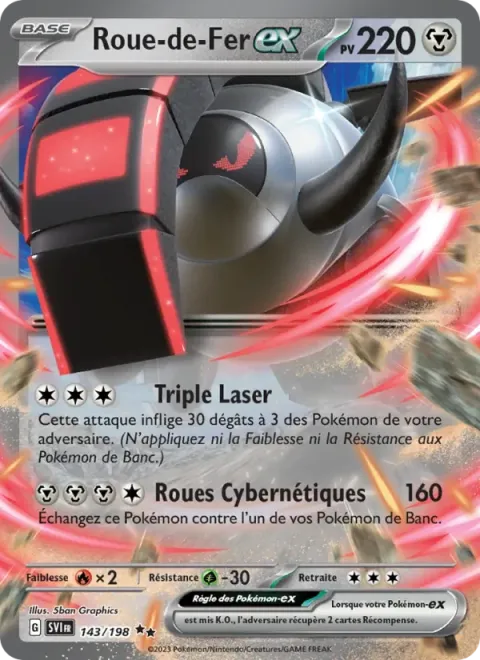 Carte Pokémon Roue-de-Fer-ex 143/198, extension Écarlate et Violet