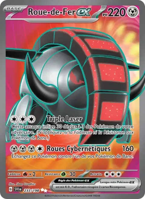 Carte Pokémon Roue-de-Fer-ex 233/198, extension Écarlate et Violet