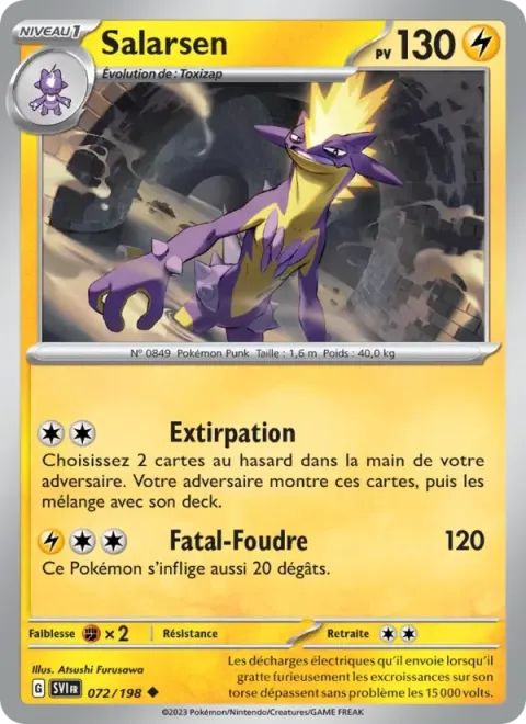 Carte Pokémon Salarsen 072/198, extension Écarlate et Violet