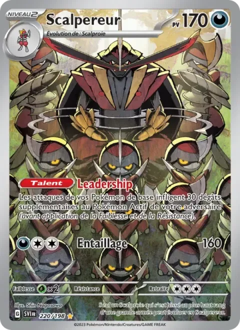 Carte Pokémon Scalpereur 220/198, extension Écarlate et Violet