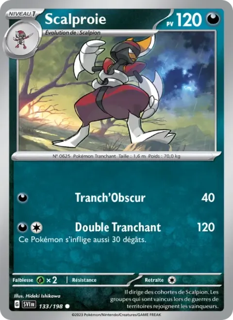 Carte Pokémon Scalproie 133/198, extension Écarlate et Violet
