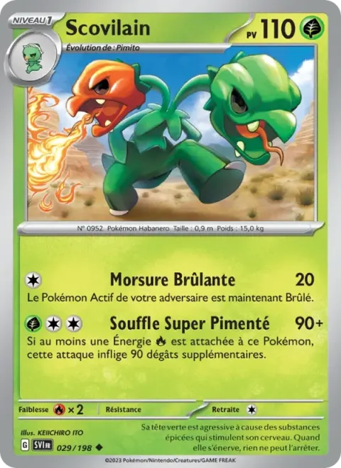 Carte Pokémon Scovilain 029/198, extension Écarlate et Violet