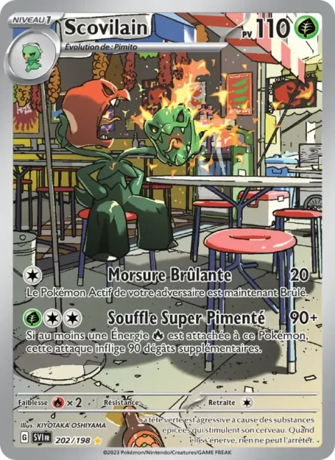 Carte Pokémon Scovilain 202/198, extension Écarlate et Violet
