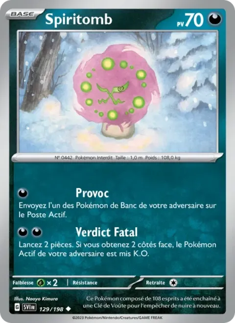 Carte Pokémon Spiritomb 129/198, extension Écarlate et Violet