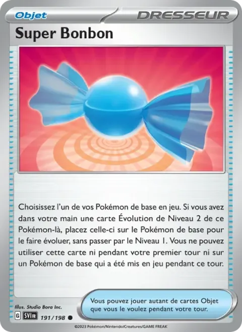 Carte Pokémon Super Bonbon 191/198, extension Écarlate et Violet