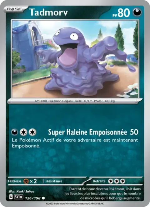 Carte Pokémon Tadmorv 126/198, extension Écarlate et Violet