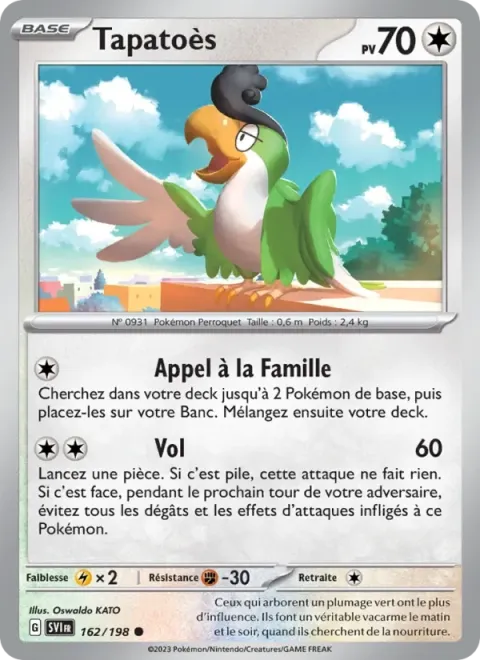 Carte Pokémon Tapatoès 162/198, extension Écarlate et Violet