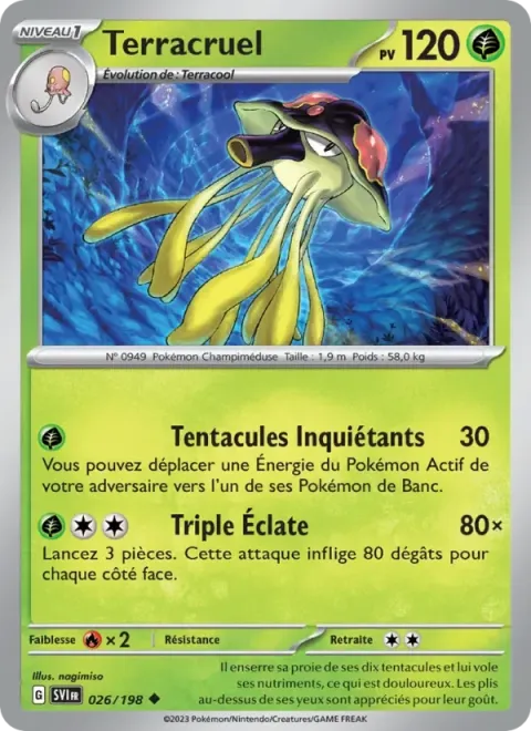 Carte Pokémon Terracruel 026/198, extension Écarlate et Violet