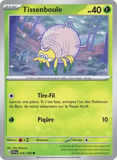 Carte Pokémon Tissenboule 016/198, extension Écarlate et Violet