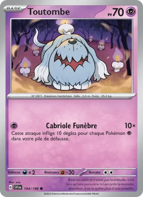 Carte Pokémon Toutombe 104/198, extension Écarlate et Violet