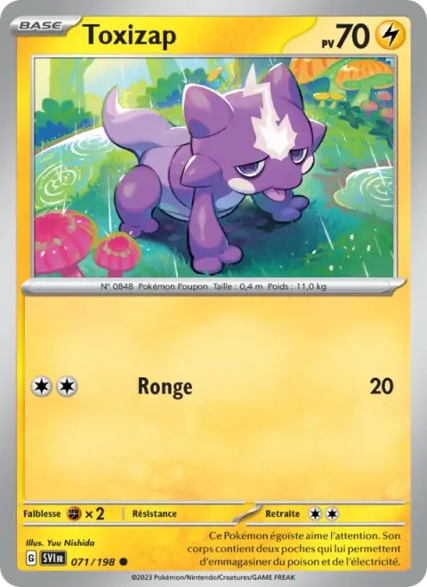 Carte Pokémon Toxizap 071/198, extension Écarlate et Violet
