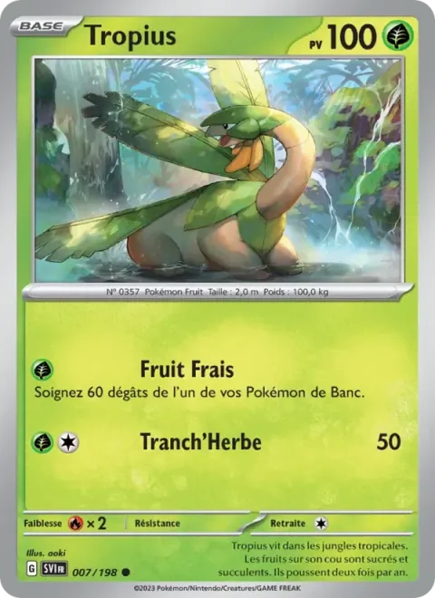 Carte Pokémon Tropius 007/198, extension Écarlate et Violet