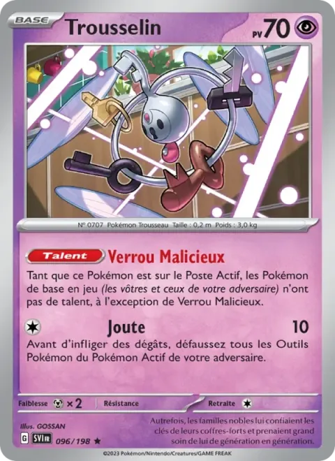 Carte Pokémon Trousselin 096/198, extension Écarlate et Violet