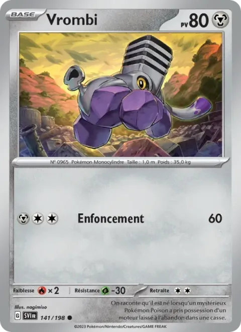 Carte Pokémon Vrombi 141/198, extension Écarlate et Violet
