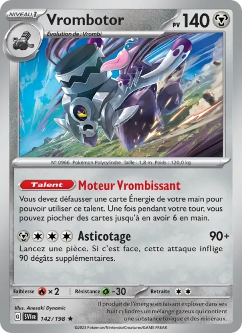 Carte Pokémon Vrombotor 142/198, extension Écarlate et Violet