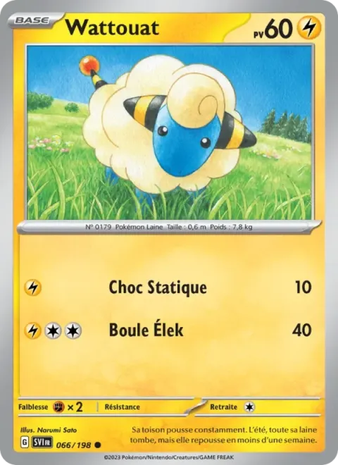 Carte Pokémon Wattouat 066/198, extension Écarlate et Violet