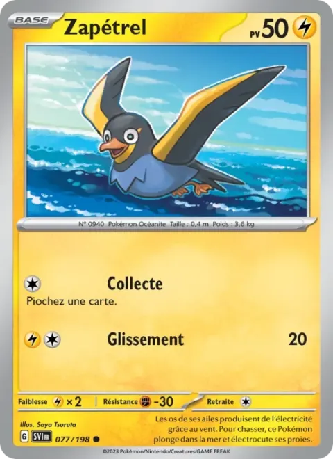Carte Pokémon Zapétrel 077/198, extension Écarlate et Violet