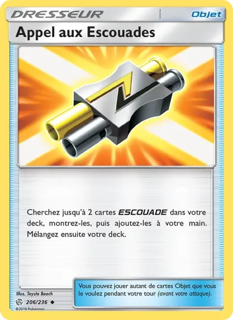 Carte Pokémon Appel aux Escouades 206/236, extension Éclipse Cosmique