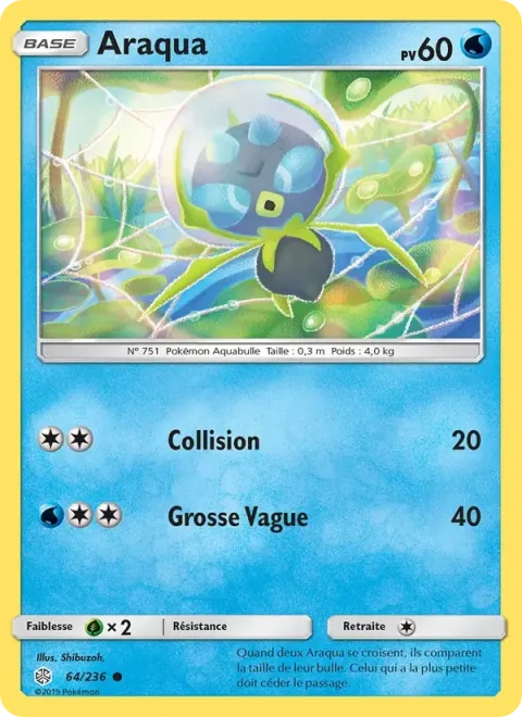 Carte Pokémon Araqua 064/236, extension Éclipse Cosmique