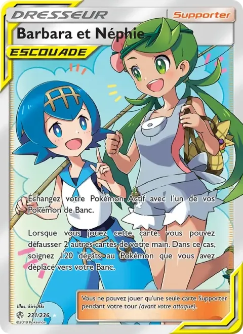 Carte Pokémon Barbara et Néphie 231/236, extension Éclipse Cosmique