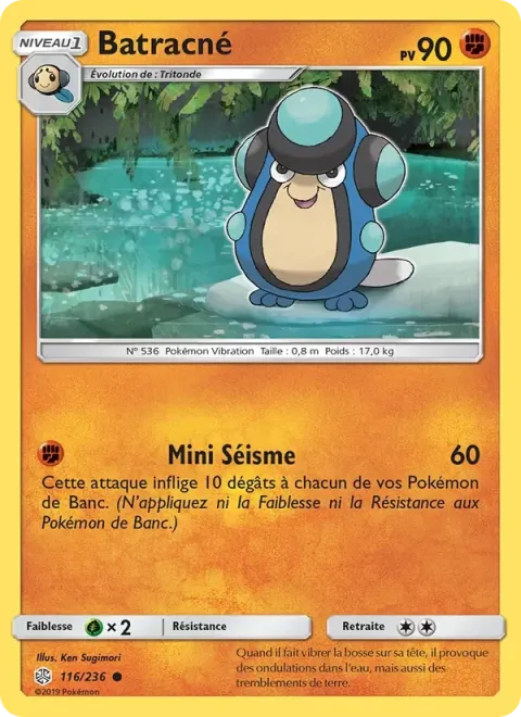 Carte Pokémon Batracné 116/236, extension Éclipse Cosmique