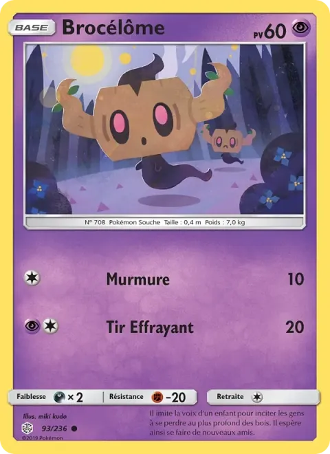Carte Pokémon Brocélôme 093/236, extension Éclipse Cosmique