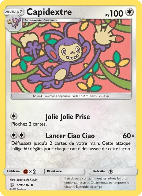 Carte Pokémon Capidextre 170/236, extension Éclipse Cosmique