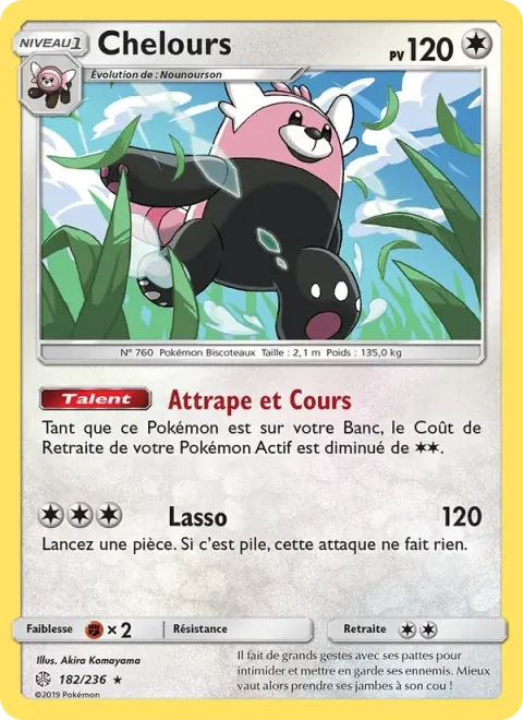 Carte Pokémon Chelours 182/236, extension Éclipse Cosmique