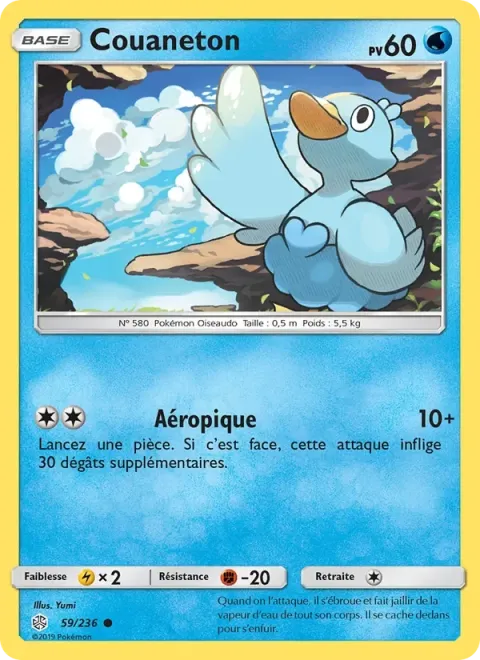 Carte Pokémon Couaneton 059/236, extension Éclipse Cosmique
