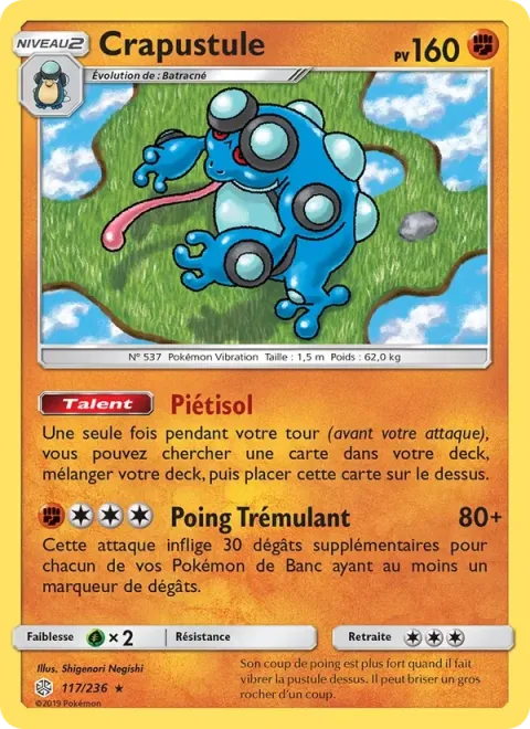 Carte Pokémon Crapustule 117/236, extension Éclipse Cosmique