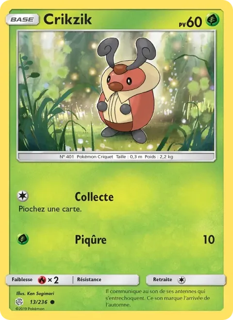 Carte Pokémon Crikzik 013/236, extension Éclipse Cosmique