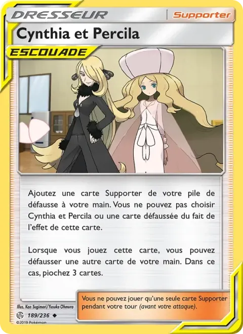 Carte Pokémon Cynthia et Percila 189/236, extension Éclipse Cosmique