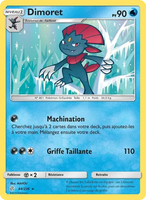 Carte Pokémon Dimoret 044/236, extension Éclipse Cosmique