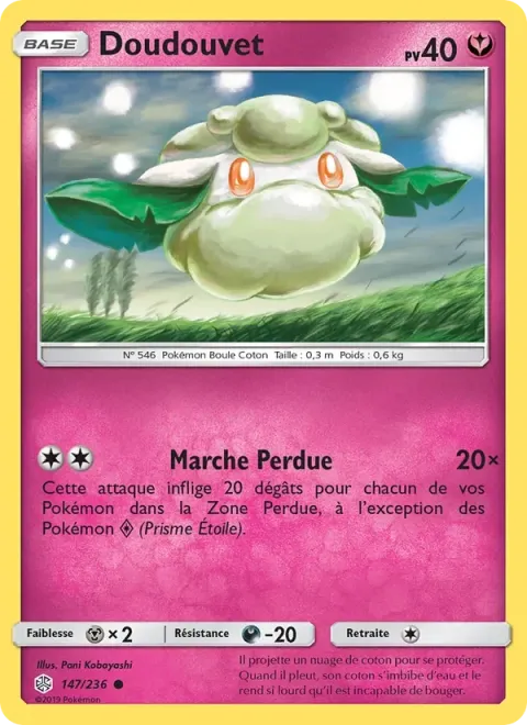 Carte Pokémon Doudouvet 147/236, extension Éclipse Cosmique